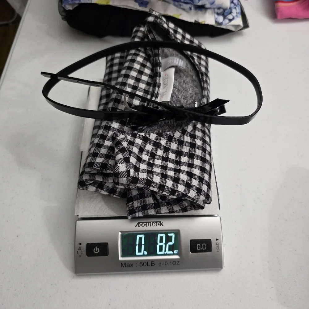 Girls Black & White Gingham Checkered Belted Dress Size 10 NEW without Tags